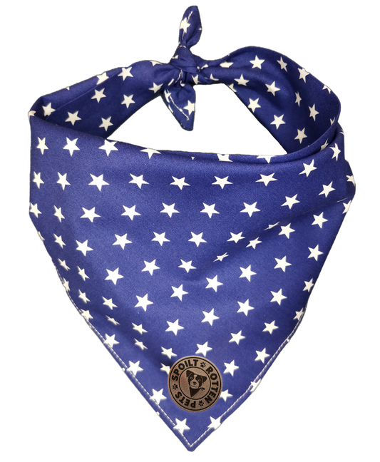 Tiny Star Navy Tied Dog Bandana