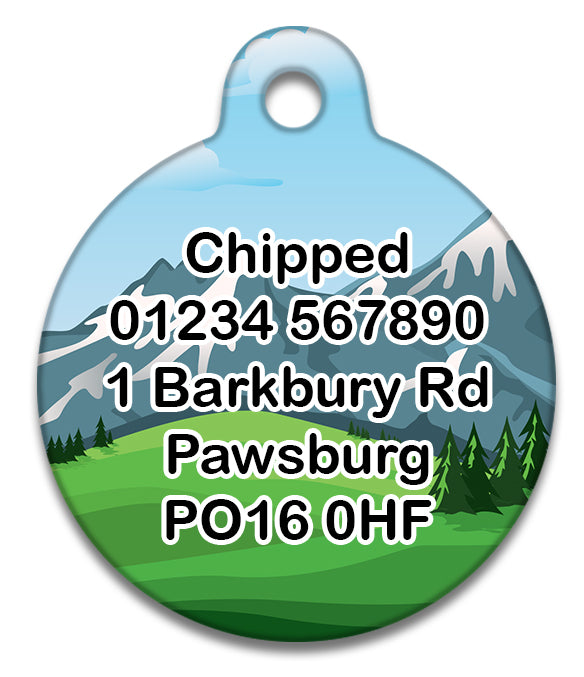 Mountain Alps Landscape - Pet ID Tag