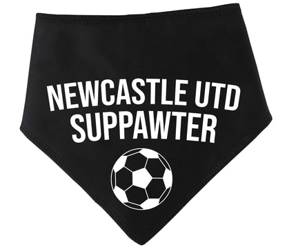 BLACK Any Team Football Suppawter Dog Bandana