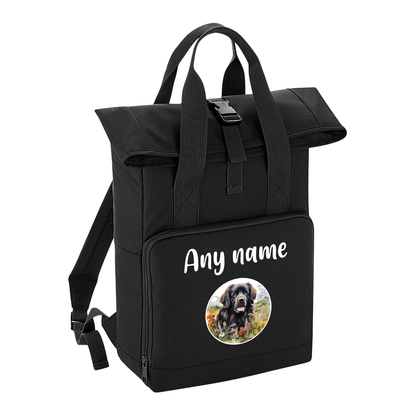 Overnighter Rucksack 14 Litres Black Wildflower Dog Breed Design