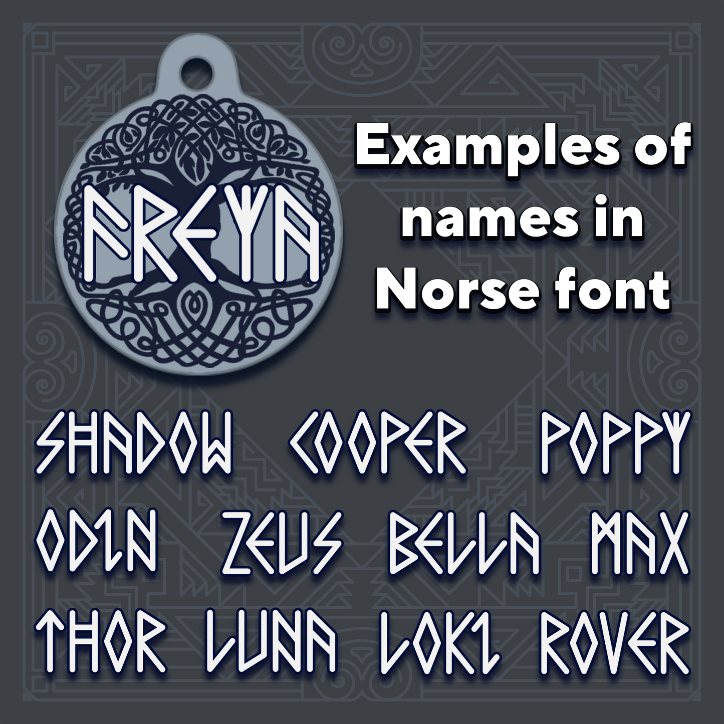 Norse Viking Nordic Tree - Pet ID Tag