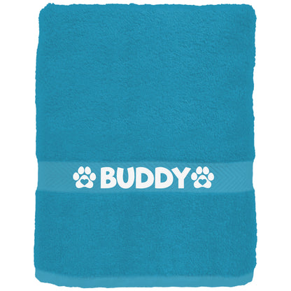 Ocean Blue Pet Towel Personalised With Name or Wording