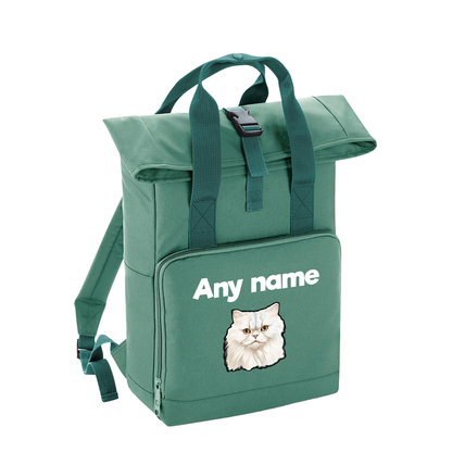 Sage Green Cat Breed with Personalised Name Backpack