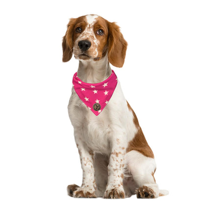 The Padstow - Large Star on Pink Tied Dog Bandana