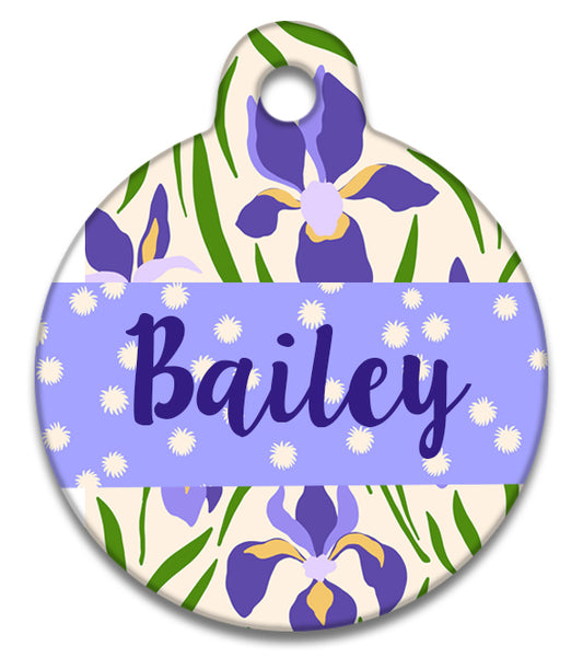 Orchid Purple Stripe Pet ID Tag