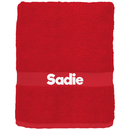 Red Pet Towel Personalised With Name or Wording