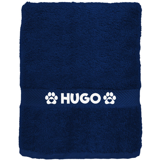 Royal Blue Pet Towel Personalised With Name or Wording