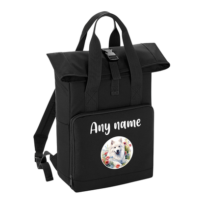 Overnighter Rucksack 14 Litres Black Wildflower Dog Breed Design