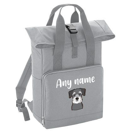 Overnighter Rucksack 14 Litres Grey Any Breed Backpack With Custom Personalised Dog Name