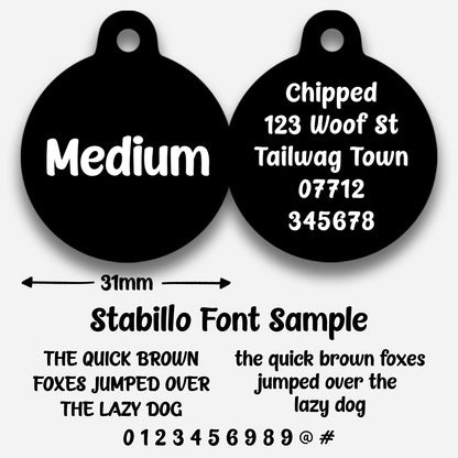 Black Plain Colour - Pet ID Tag