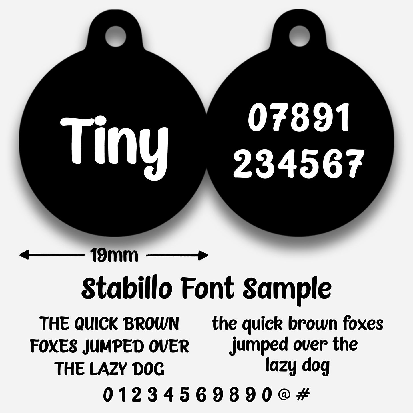 Black Plain Colour - Pet ID Tag