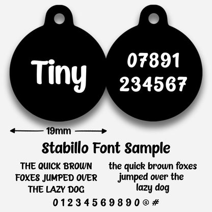 Black Plain Colour - Pet ID Tag