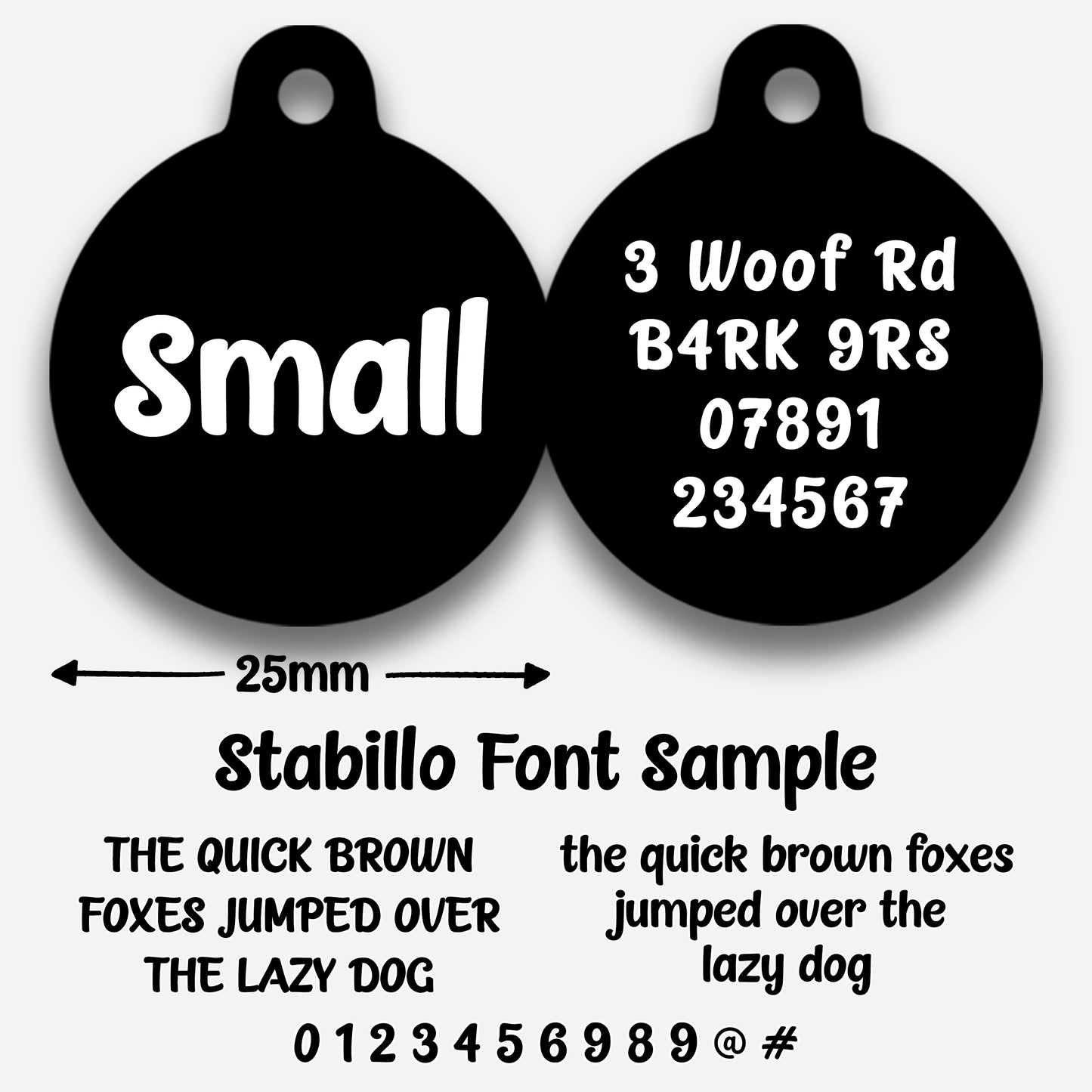 Black Plain Colour - Pet ID Tag
