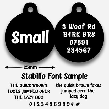Black Plain Colour - Pet ID Tag