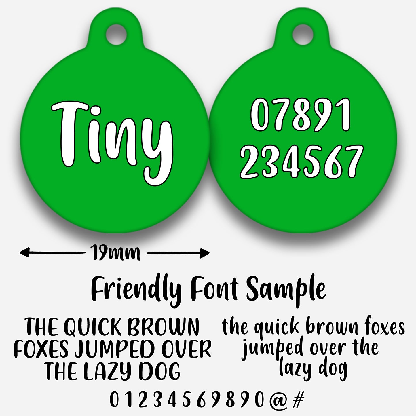 Green Plain Colour - Pet ID Tag