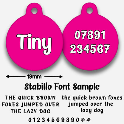 Hot Pink Plain Colour - Pet ID Tag