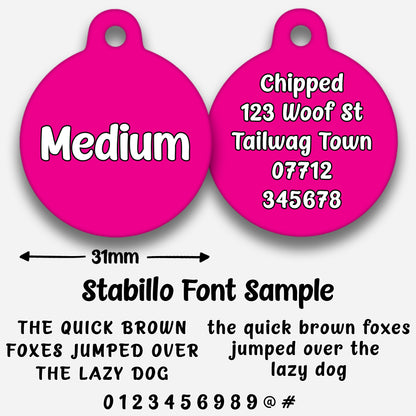 Hot Pink Plain Colour - Pet ID Tag