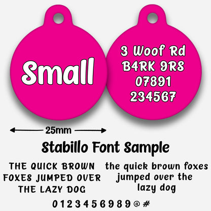 Hot Pink Plain Colour - Pet ID Tag