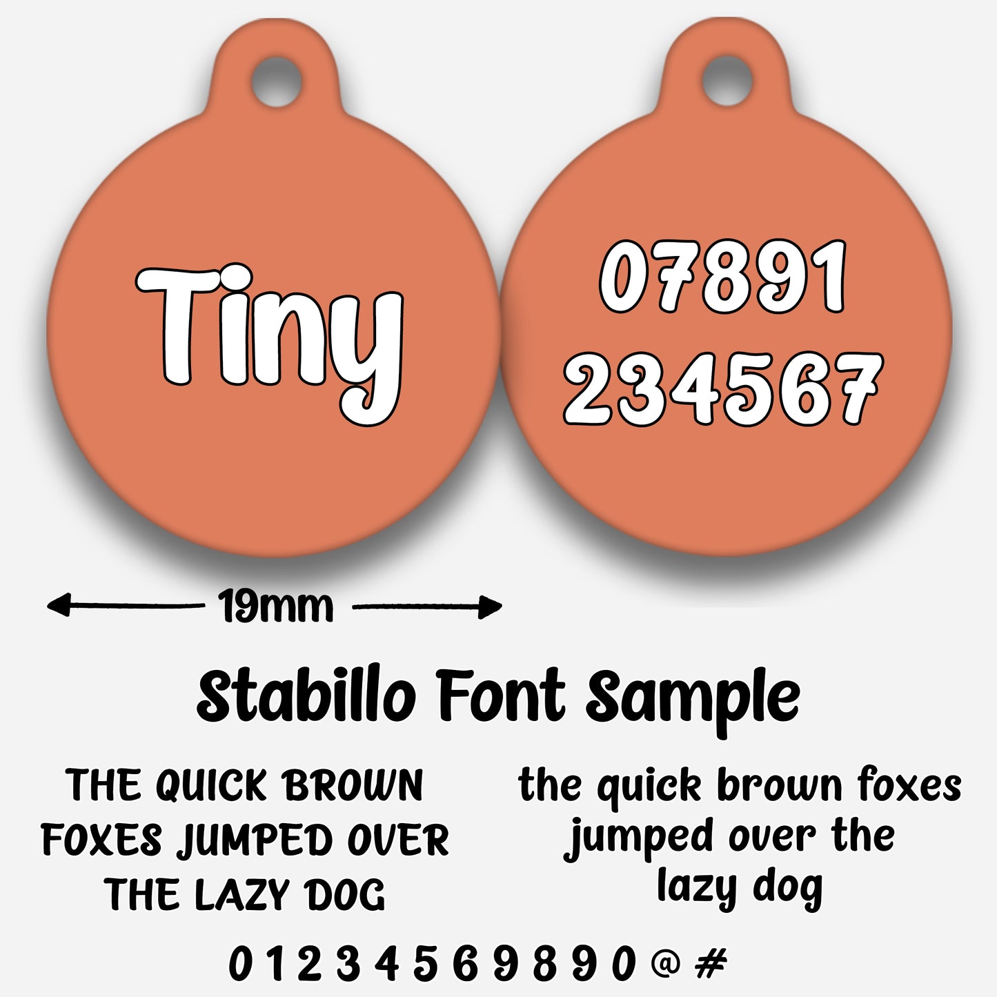Peach Plain Colour - Pet ID Tag