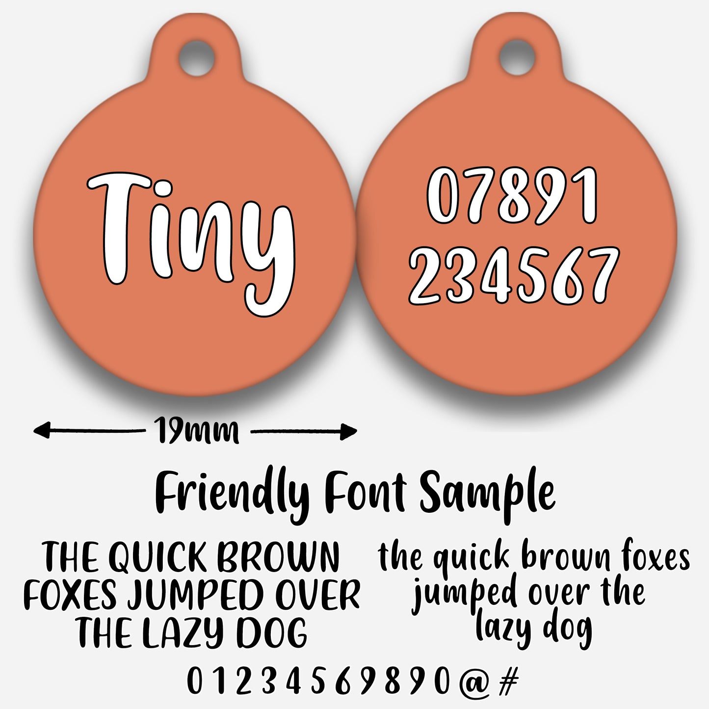 Peach Plain Colour - Pet ID Tag