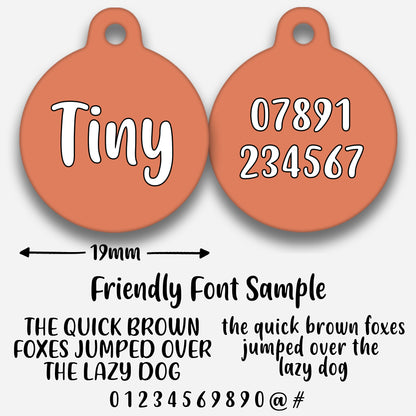 Peach Plain Colour - Pet ID Tag