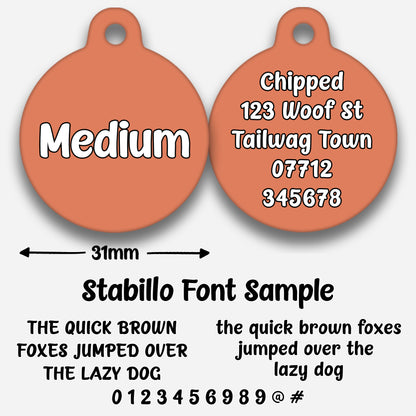 Peach Plain Colour - Pet ID Tag