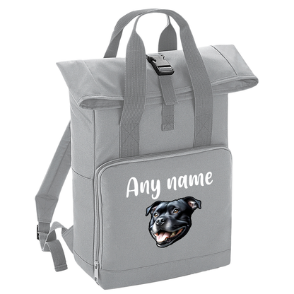 Overnighter Rucksack 14 Litres Grey Any Breed Backpack With Custom Personalised Dog Name