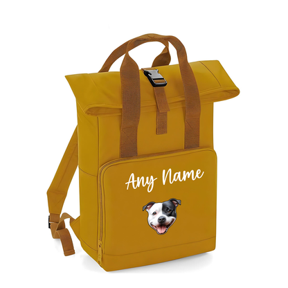 Overnighter Rucksack 14 Litres Mustard Gold Any Breed Backpack With Custom Personalised Dog Name