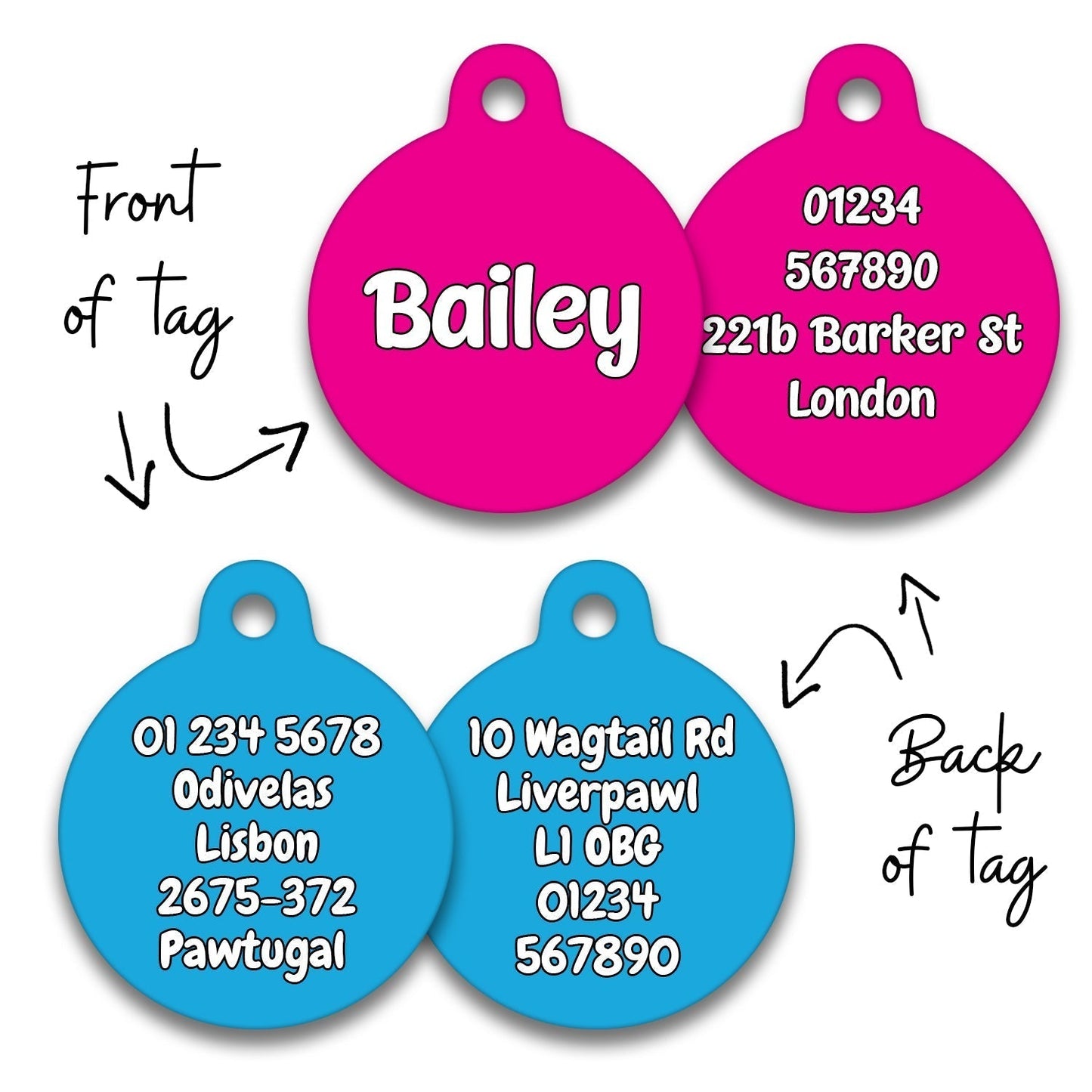 Peach Plain Colour - Pet ID Tag