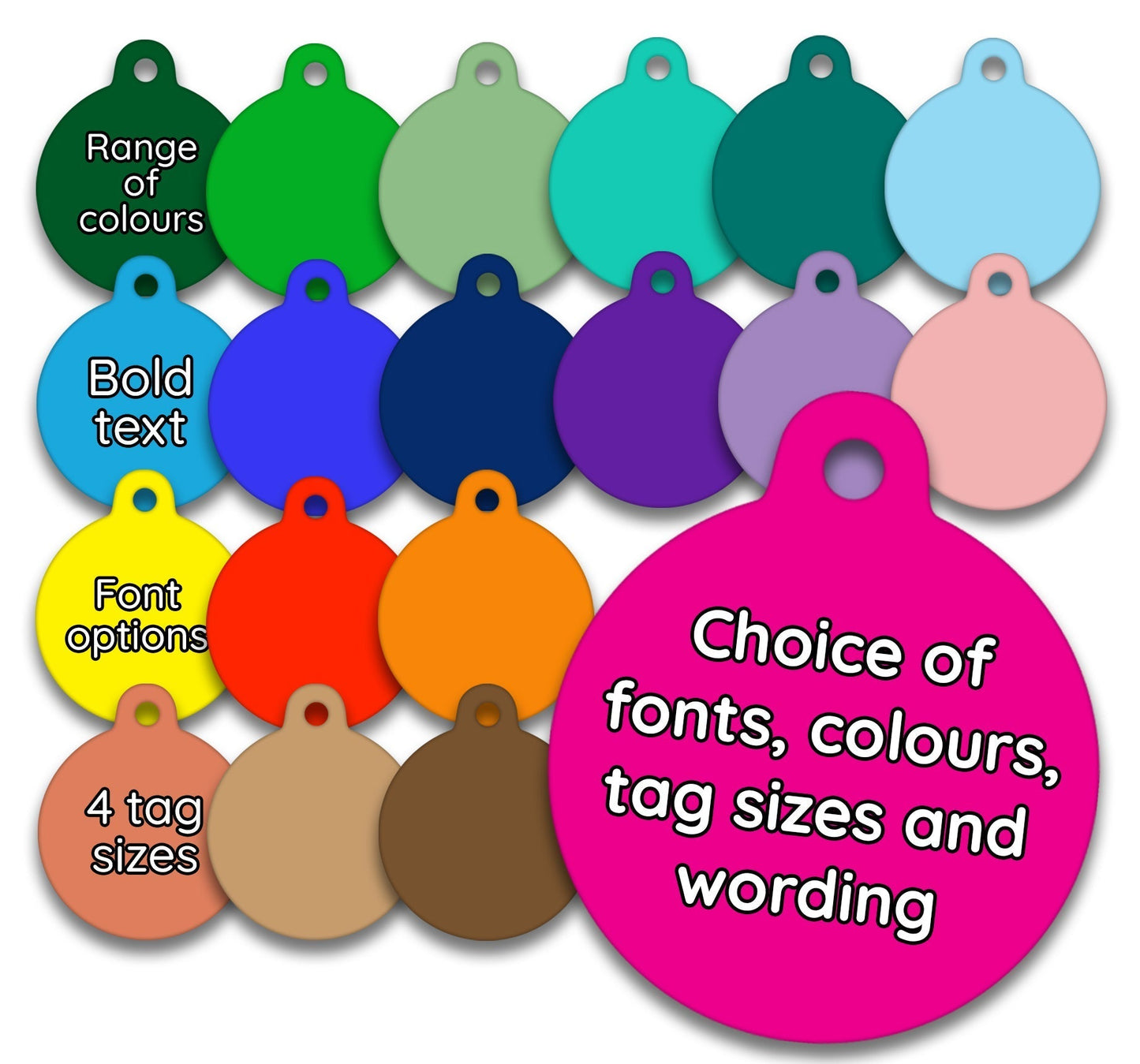 Peach Plain Colour - Pet ID Tag