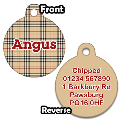 Grr...berry Tartan- Pet ID Tag