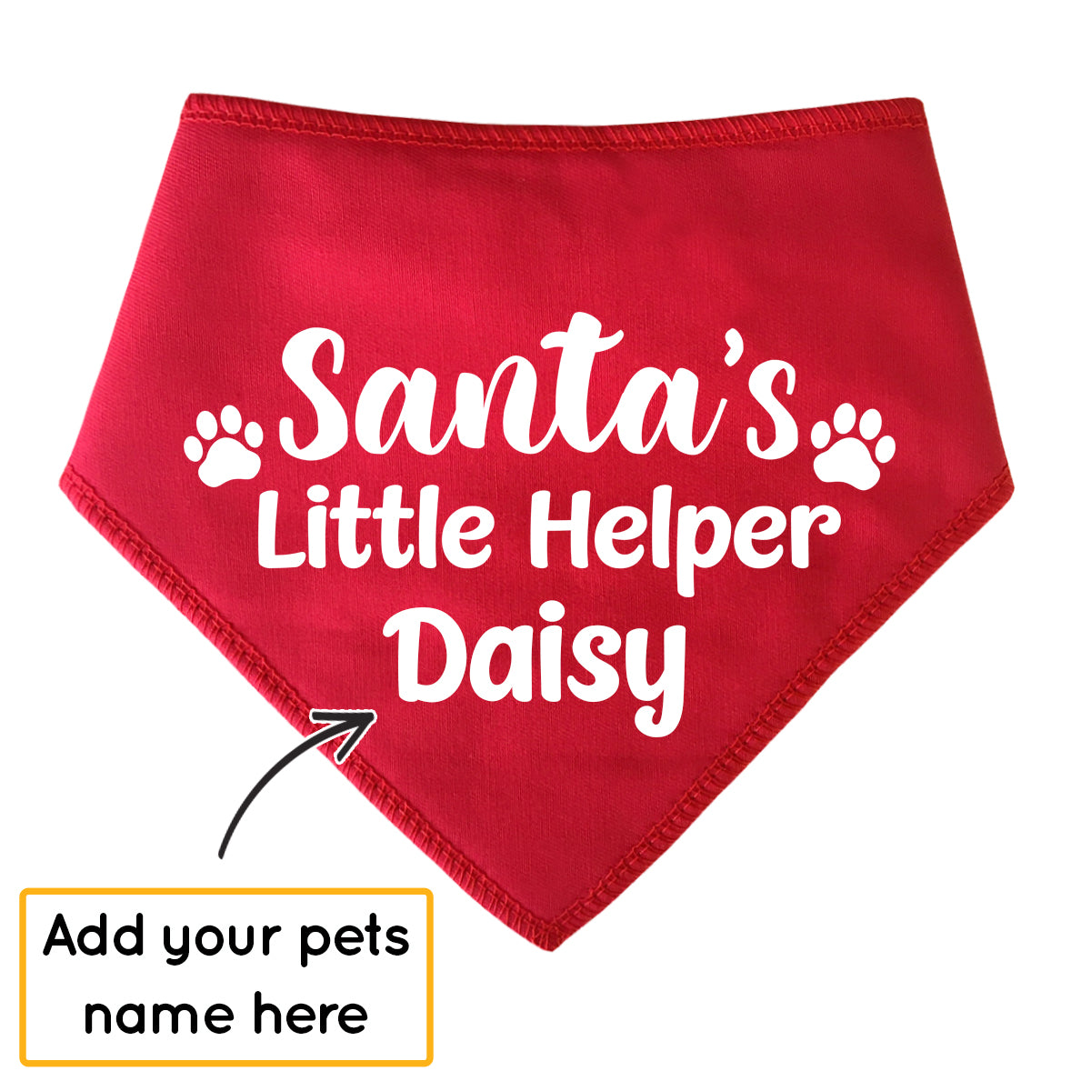Santa's Little Helper Personalised Dog Bandana