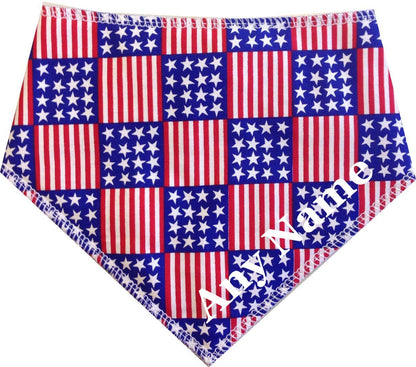 American Flag Any Name Dog Bandana