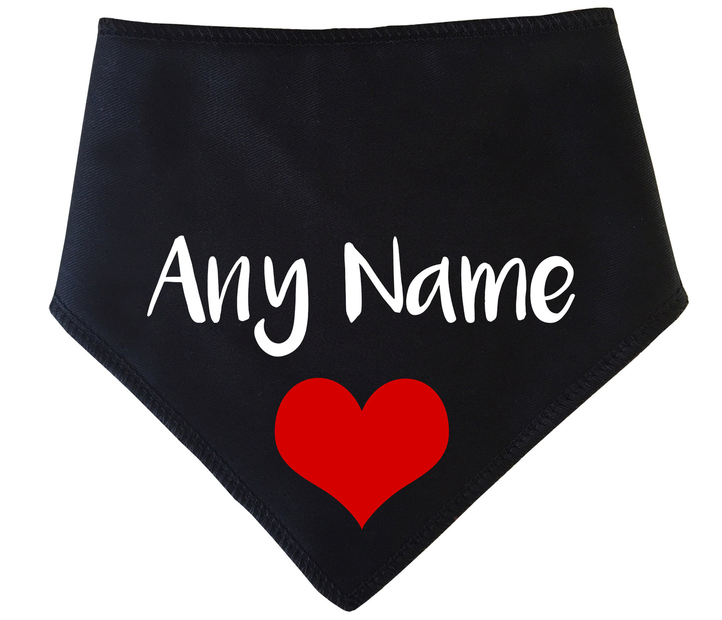 Black Heart Any Name Dog Bandana