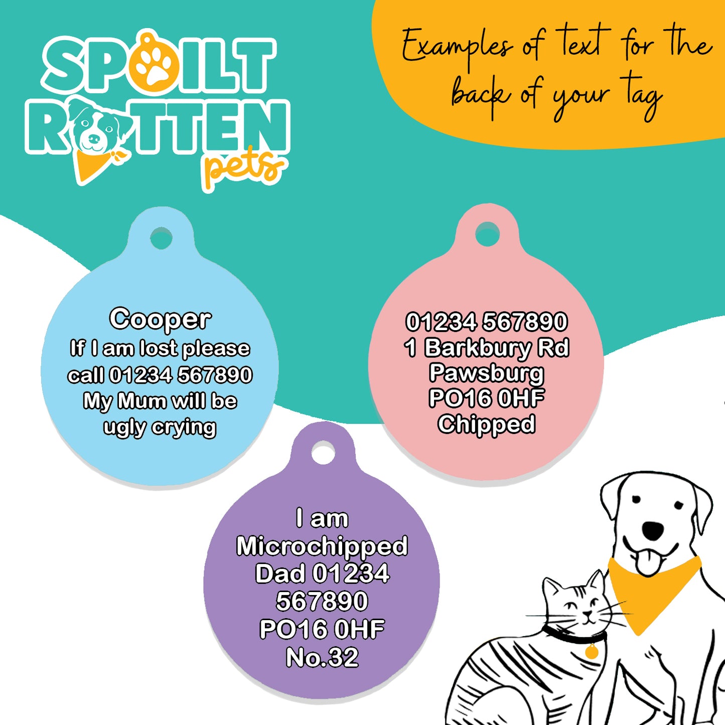 Ghosts & Witches Hats- Pet ID Tag