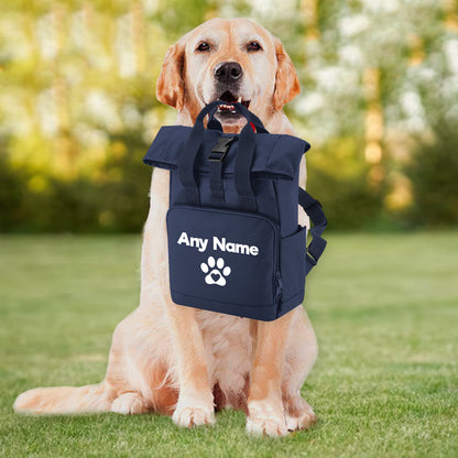 Travel Size Navy Heart & Paw Backpack With Any Name Or Wording