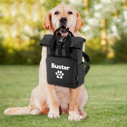 Black Heart & Paw Backpack With Any Name Or Wording