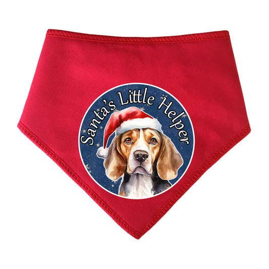 Beagle Design Santa's Little Helper Dog Bandana