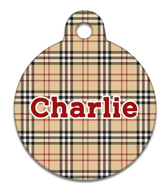 Grr...berry Tartan- Pet ID Tag