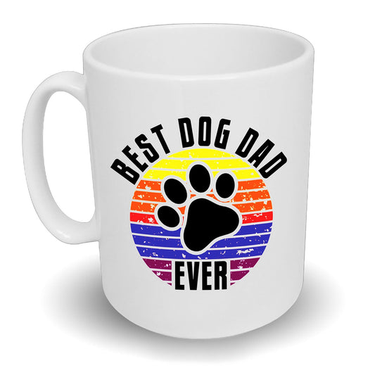 Best Dog Dad Ever Rainbow Sunset Design