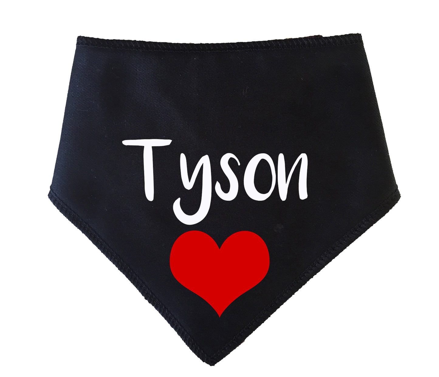 Black Heart Any Name Dog Bandana