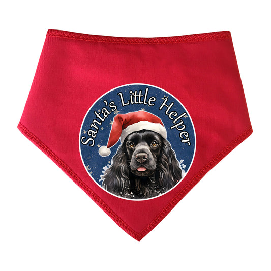 Cocker Spaniel Design Santa's Little Helper Dog Bandana