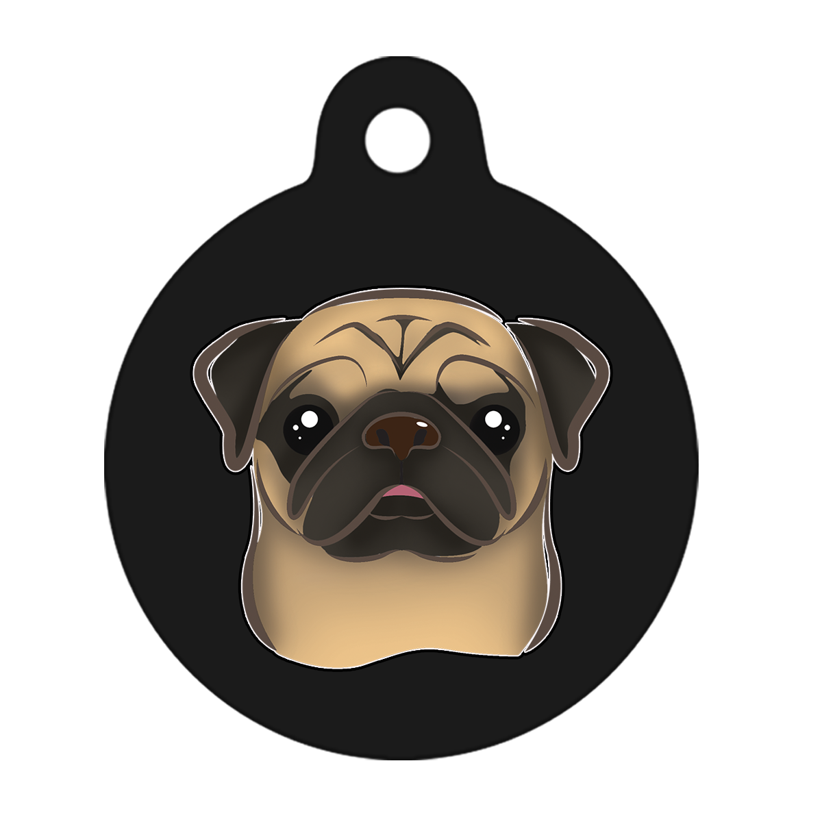 25mm Diameter Small Size - Pug Dog