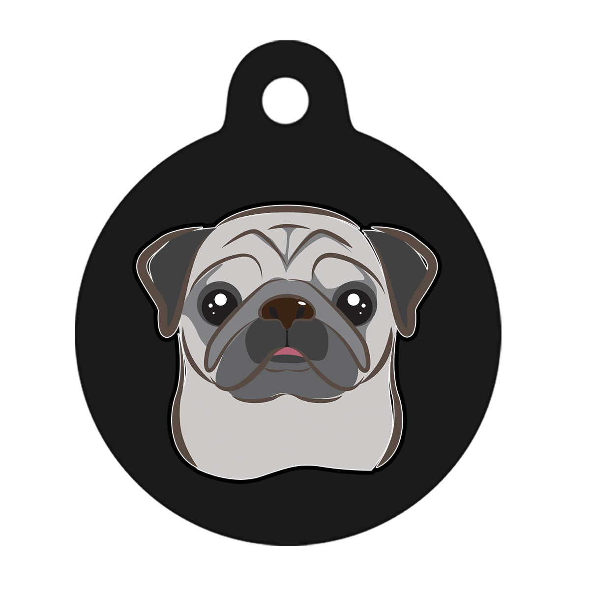 38mm Diameter Large Size - Pug Dog