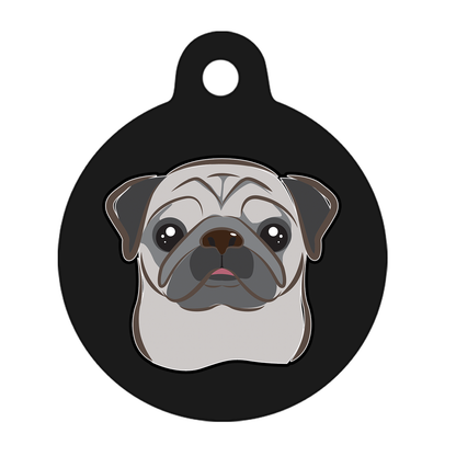 25mm Diameter Small Size - Pug Dog