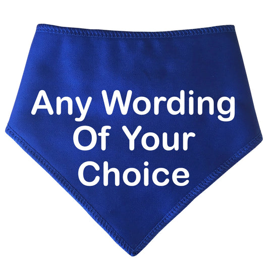 BLUE Any Wording Dog Bandana With Font Choices