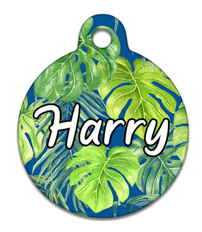 Tropical Jungle Leaves - Pet ID Tag