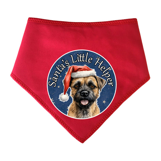 Border Terrier Design Santa's Little Helper Dog Bandana