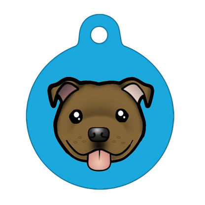 31mm Diameter Medium Size - Staffie Cartoon Dog