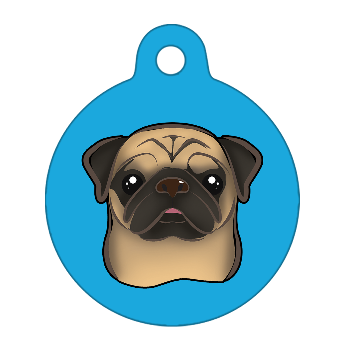 38mm Diameter Large Size - Pug Dog